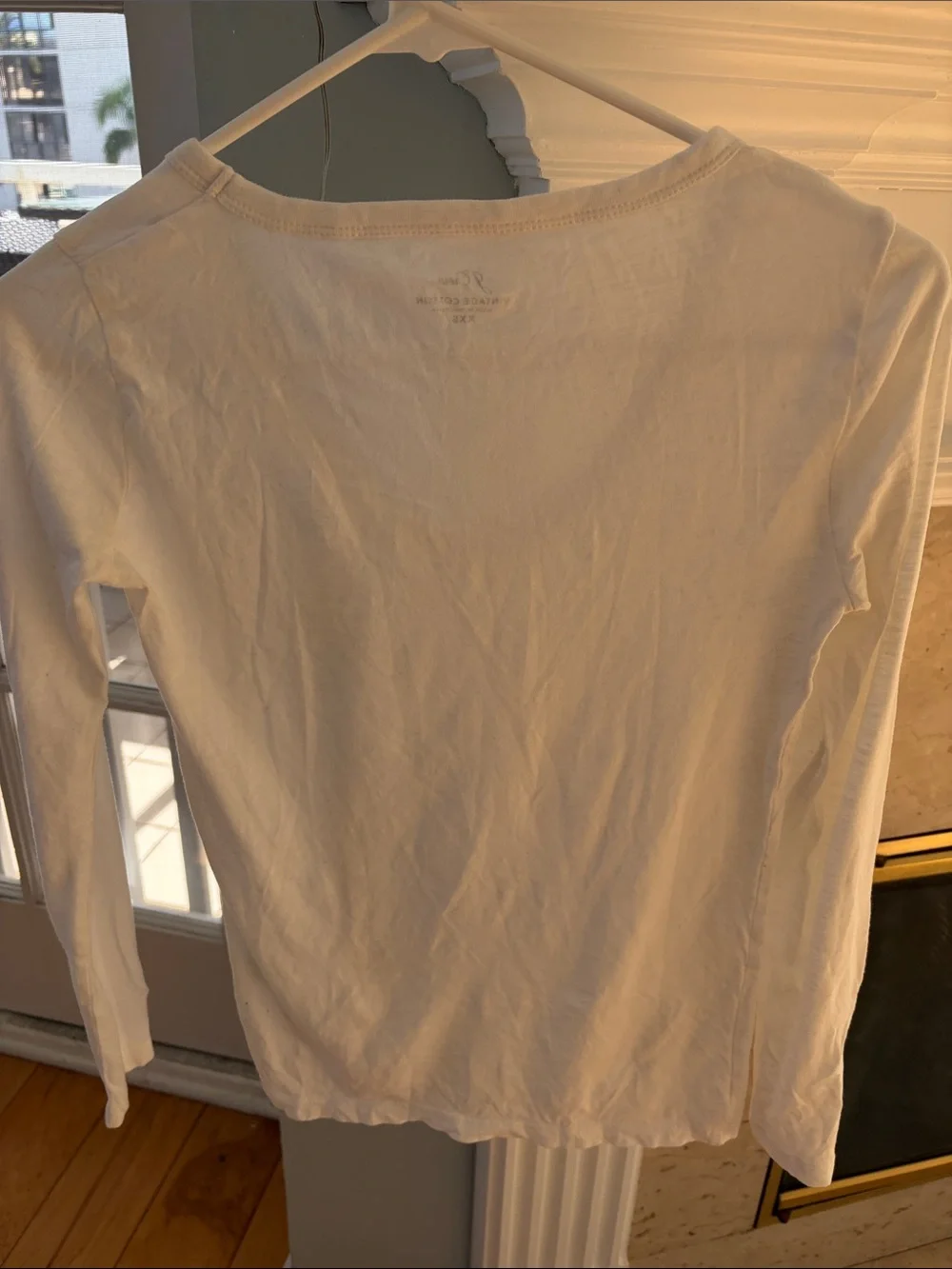 J. Crew White Long-Sleeve Scoop Neck Tee